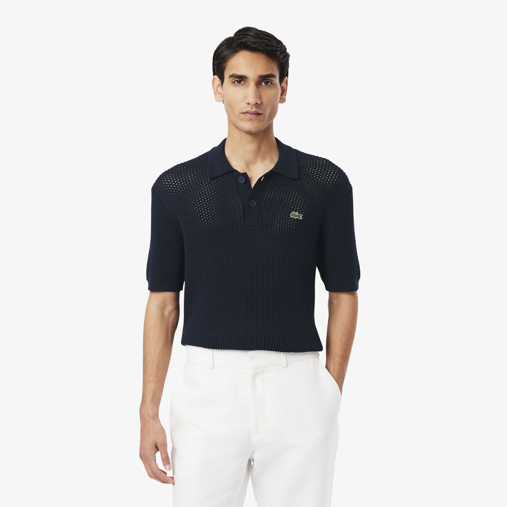 Short Sleeved Heavy Cotton Polo Sweater Short Sleeved Heavy Cotton Polo Sweater