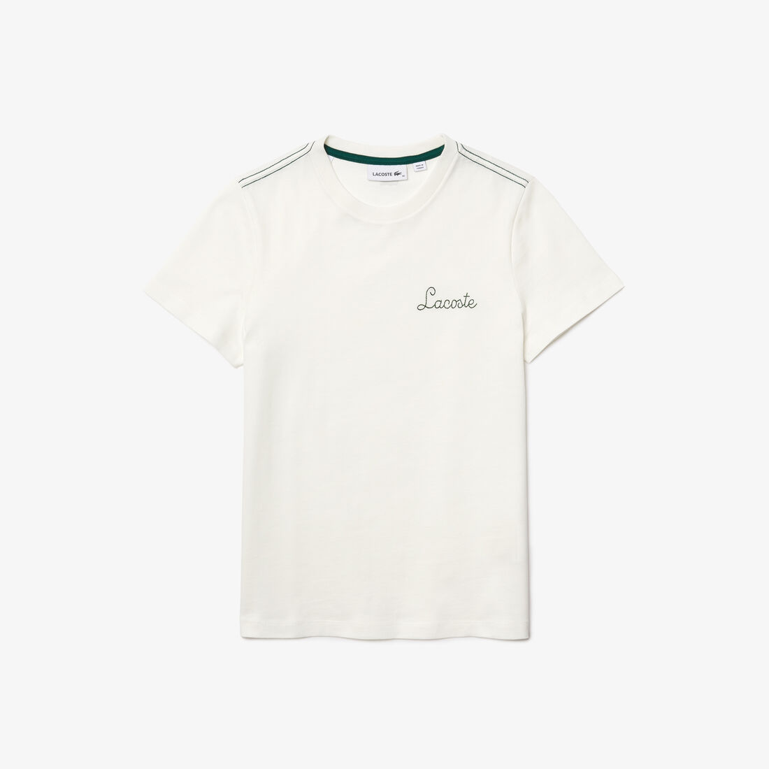 تيشيرت نسائي قطني مطرز بياقة دائرية تيشيرت نسائي قطني مطرز بياقة دائرية