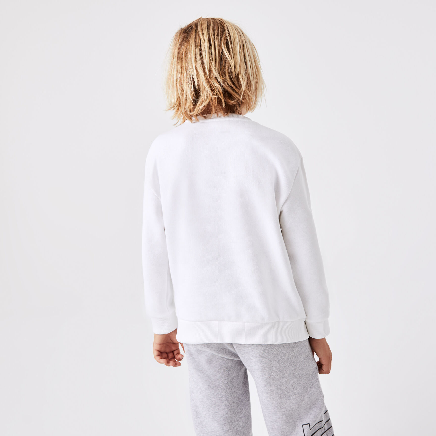 سويت شيرت لاكوست مقسم بألوان بشعار الماركة للأطفال