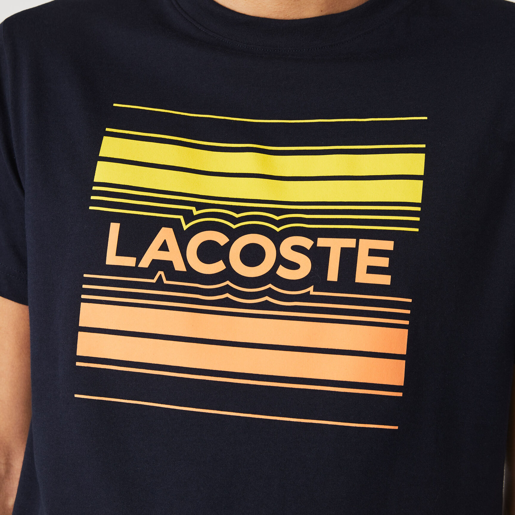 تيشيرت قطن عضوي بطبعة شعار الماركة للرجال مجموعة Lacoste SPORT تيشيرت قطن عضوي بطبعة شعار الماركة للرجال مجموعة Lacoste SPORT