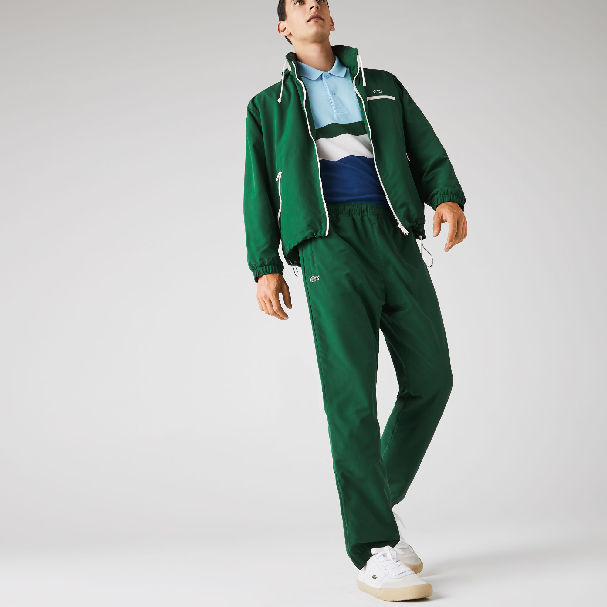 Mens green sales lacoste tracksuit