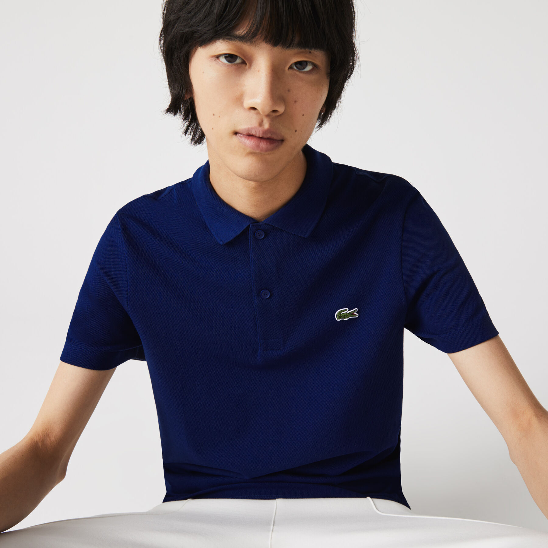 men s lacoste regular fit embroidered logo cotton piqu  polo