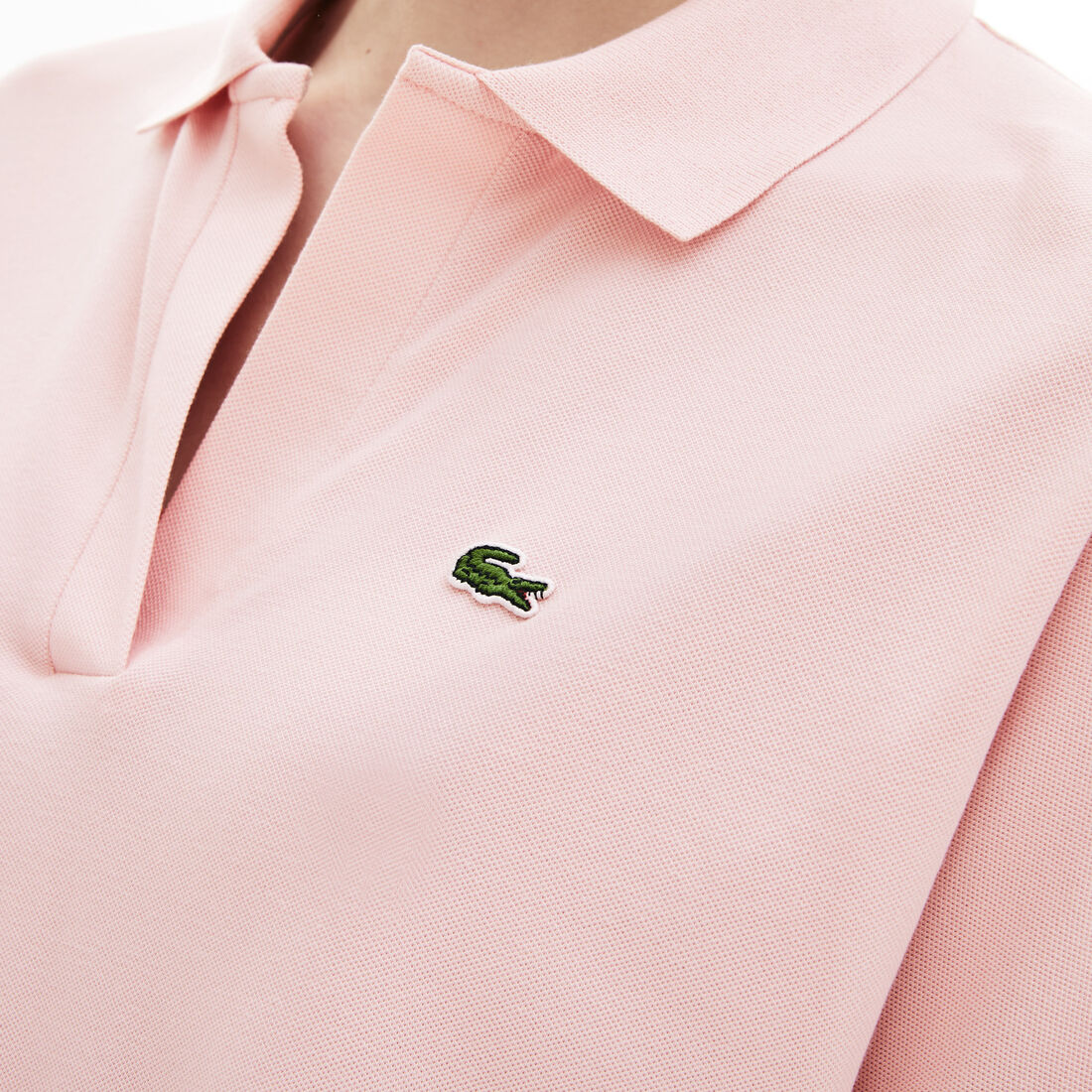 Open Neck Fluid Pique Polo Shirt Open Neck Fluid Pique Polo Shirt