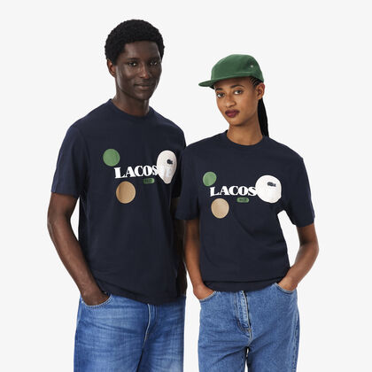 lacoste printed cotton jersey t shirt