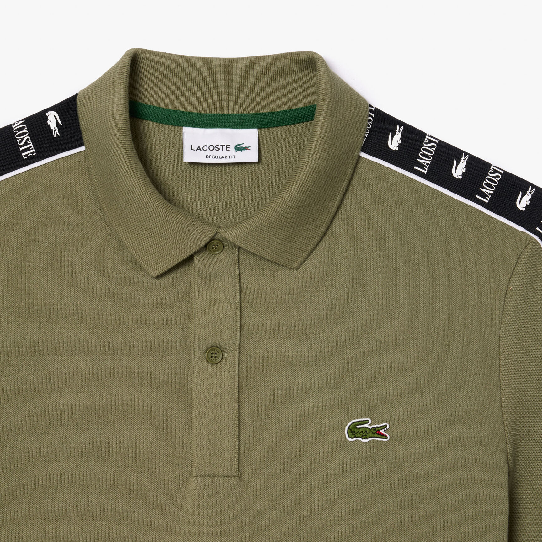 Contrast Stripe Pique Polo Shirt