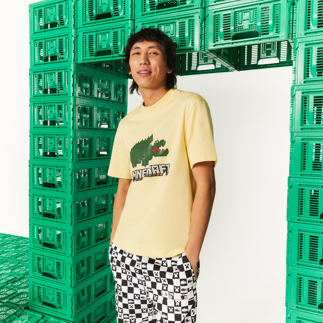 Unisex Lacoste x Minecraft Print Organic Cotton T-Shirt Unisex Lacoste x Minecraft Print Organic Cotton T-Shirt