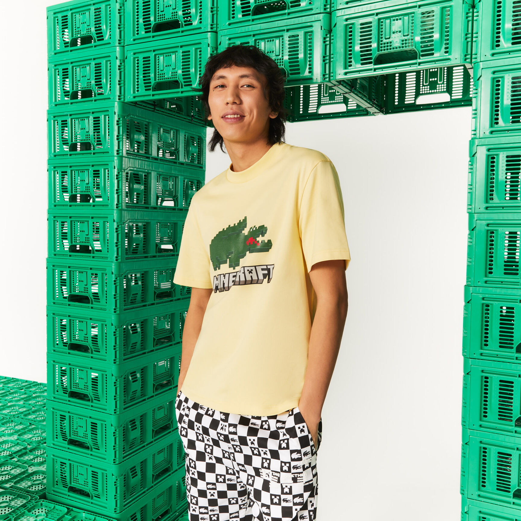 Unisex Lacoste x Minecraft Print Organic Cotton T-Shirt Unisex Lacoste x Minecraft Print Organic Cotton T-Shirt
