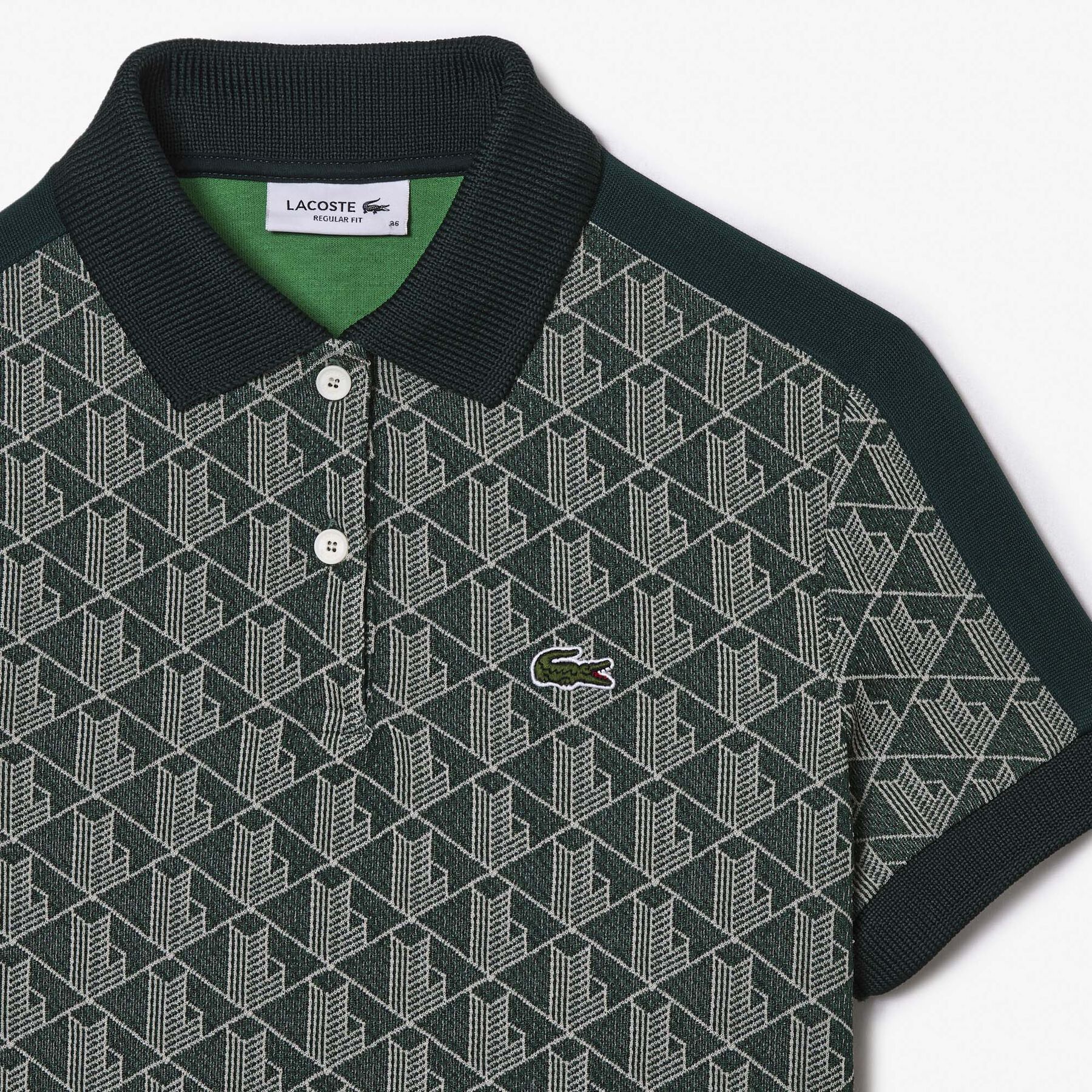 Women's Regular Fit Contrast Collar Monogram Print Polo Shirt lacoste women s regular fit contrast collar monogram print polo shirt