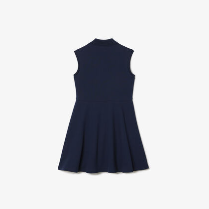 girls  lacoste fit and flare stretch pique polo dress