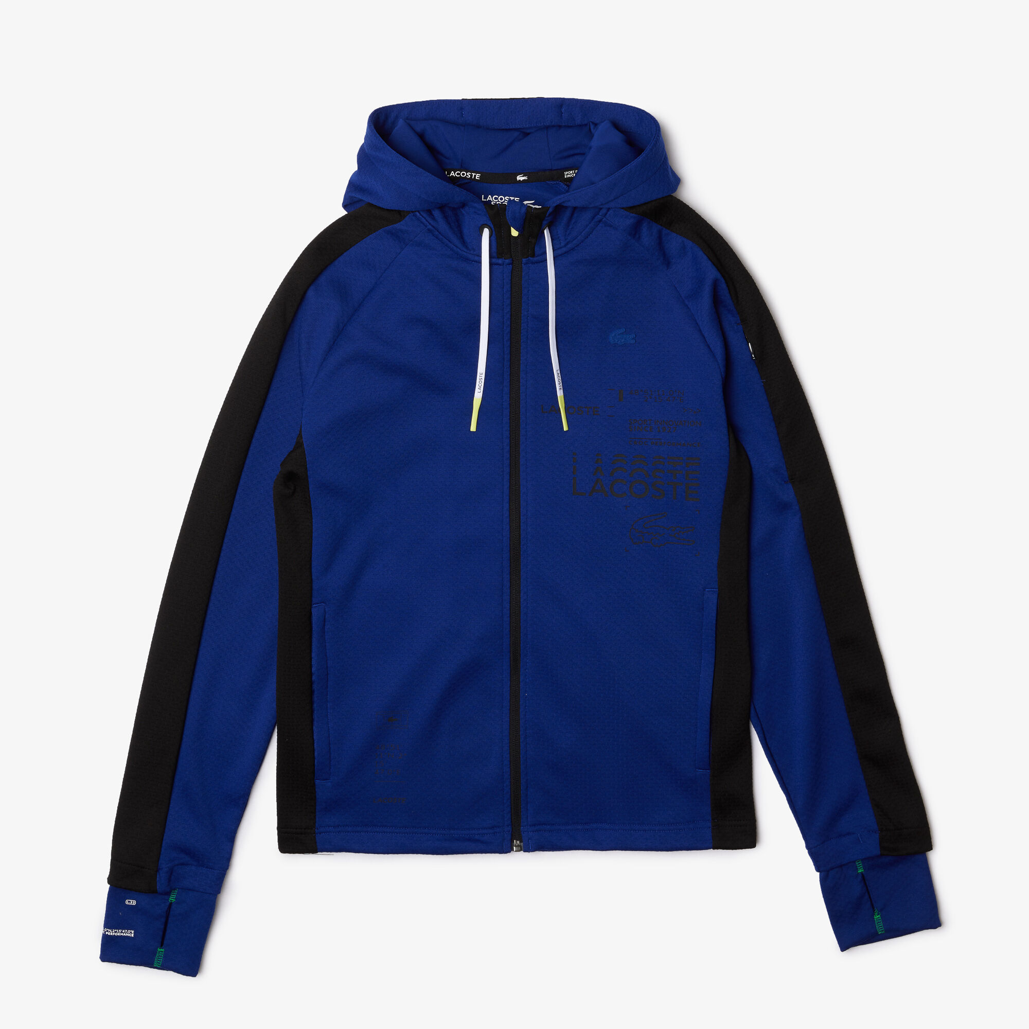 Men's lacoste sport contrast bands fleece sweatshirt new arrivals