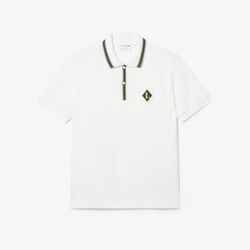 lacoste classic fit french made badge accent polo shirt