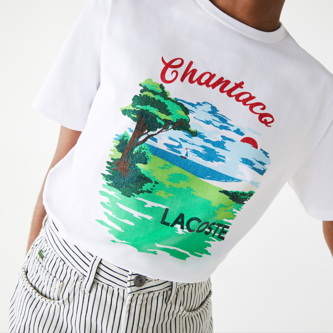 تي شيرت قطني للنساء بفتحة رقبة مستديرة وطباعة Chantaco تي شيرت قطني للنساء بفتحة رقبة مستديرة وطباعة Chantaco