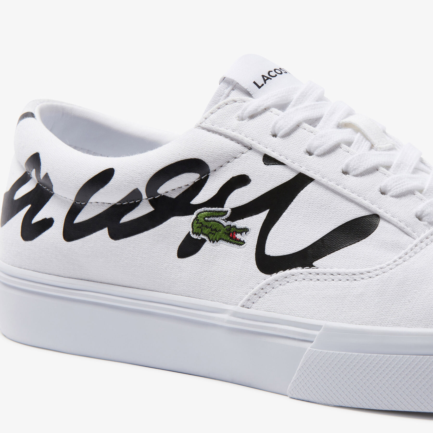 Men's Jump Serve Lace Canvas Logo Signature Trainers lacoste men s jump serve lace canvas logo signature trainers