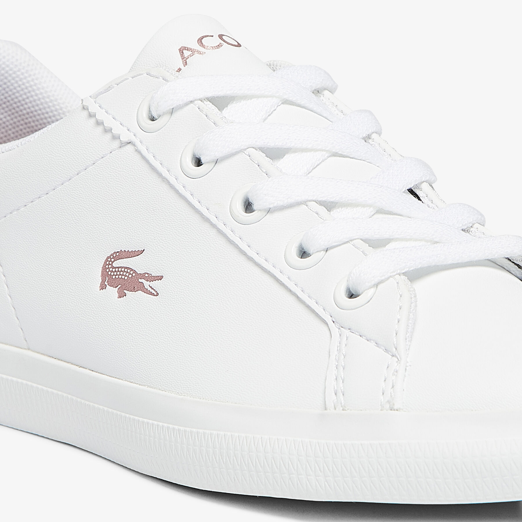 lacoste children s lerond synthetic iridescent trainers