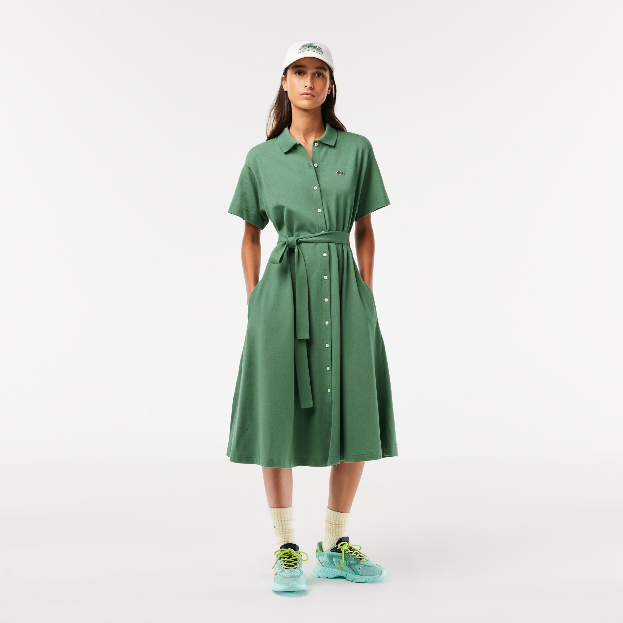 Buy Women s Lacoste Belted Pique Polo Dress Lacoste SA