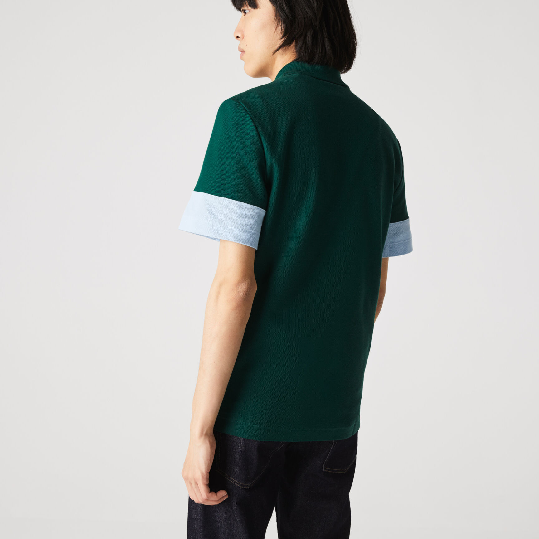 بولو رجالي بقصة ضيقة من قطن بيكيه المتنوع الألوان