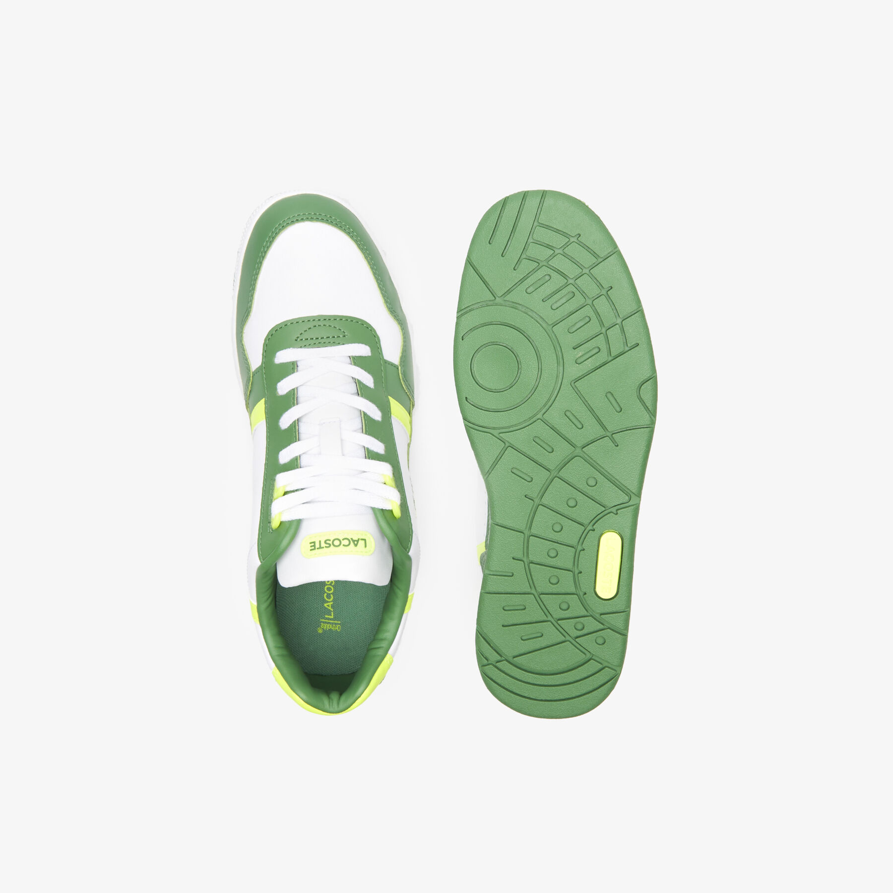 Men's Lacoste T-Clip Leather Colour Block Trainers men s lacoste t clip leather colour block trainers