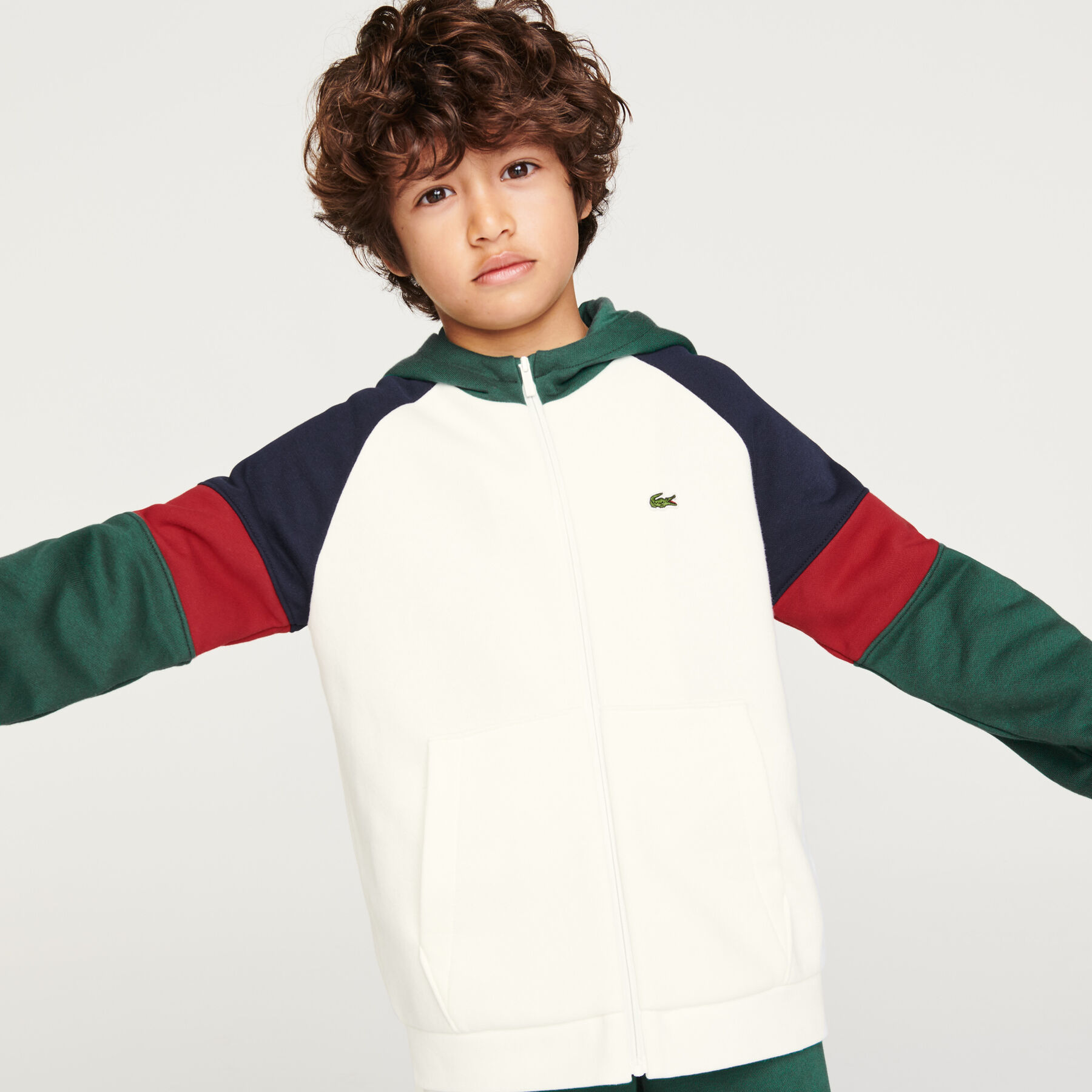 Boys&rsquo; Hooded Colorblock Fleece Zip Sweatshirt