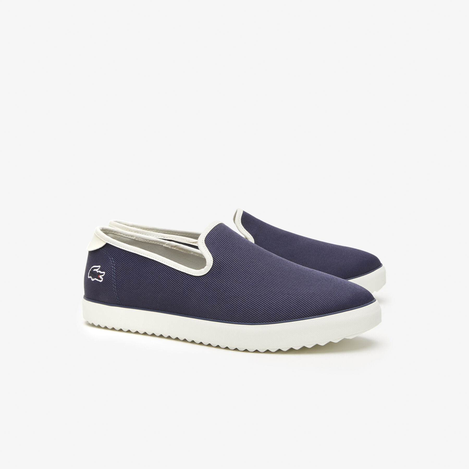 men s lacoste canvas resort textile slip on