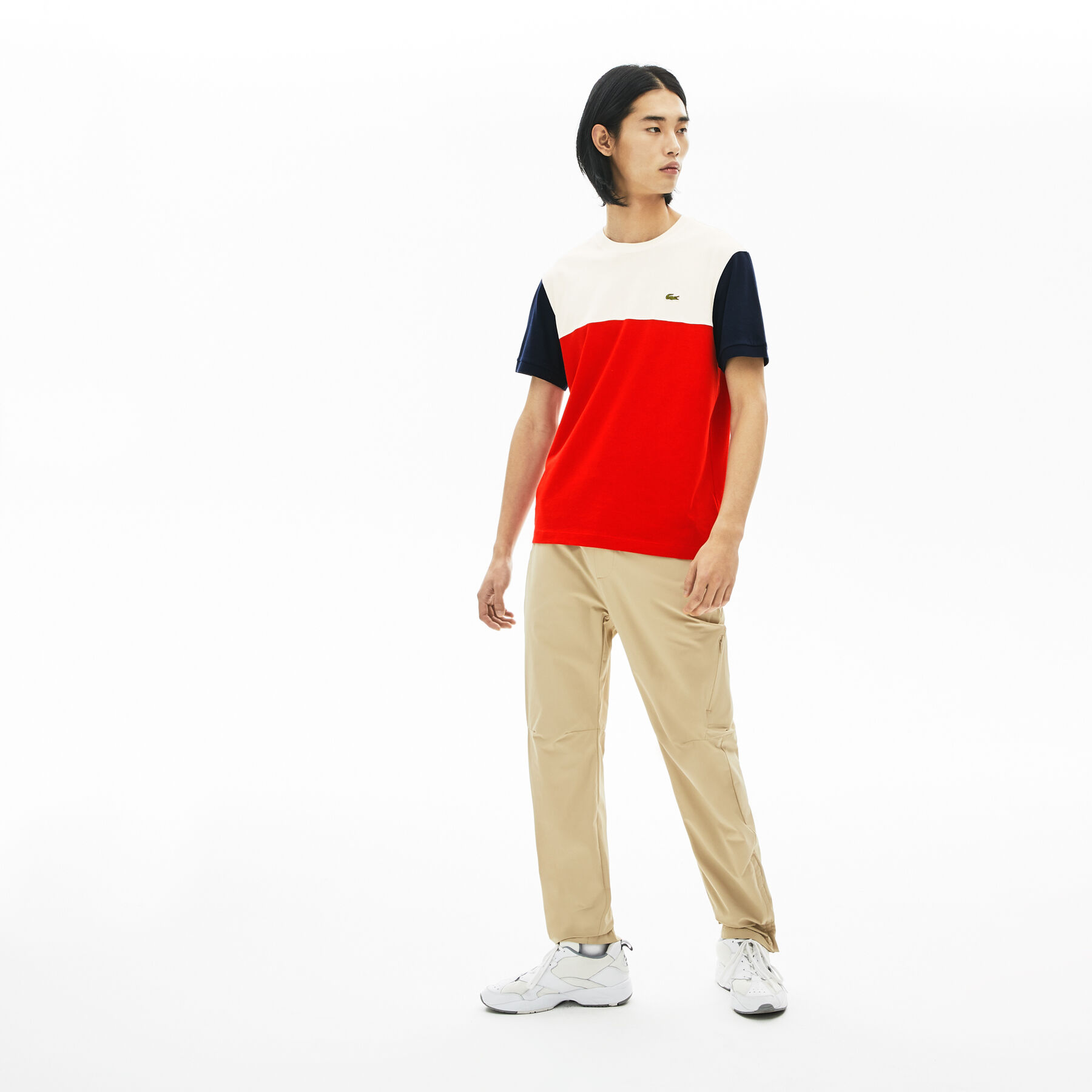 Men's Cotton Colourblock Crew Neck T-shirt lacoste men s cotton colourblock crew neck t shirt