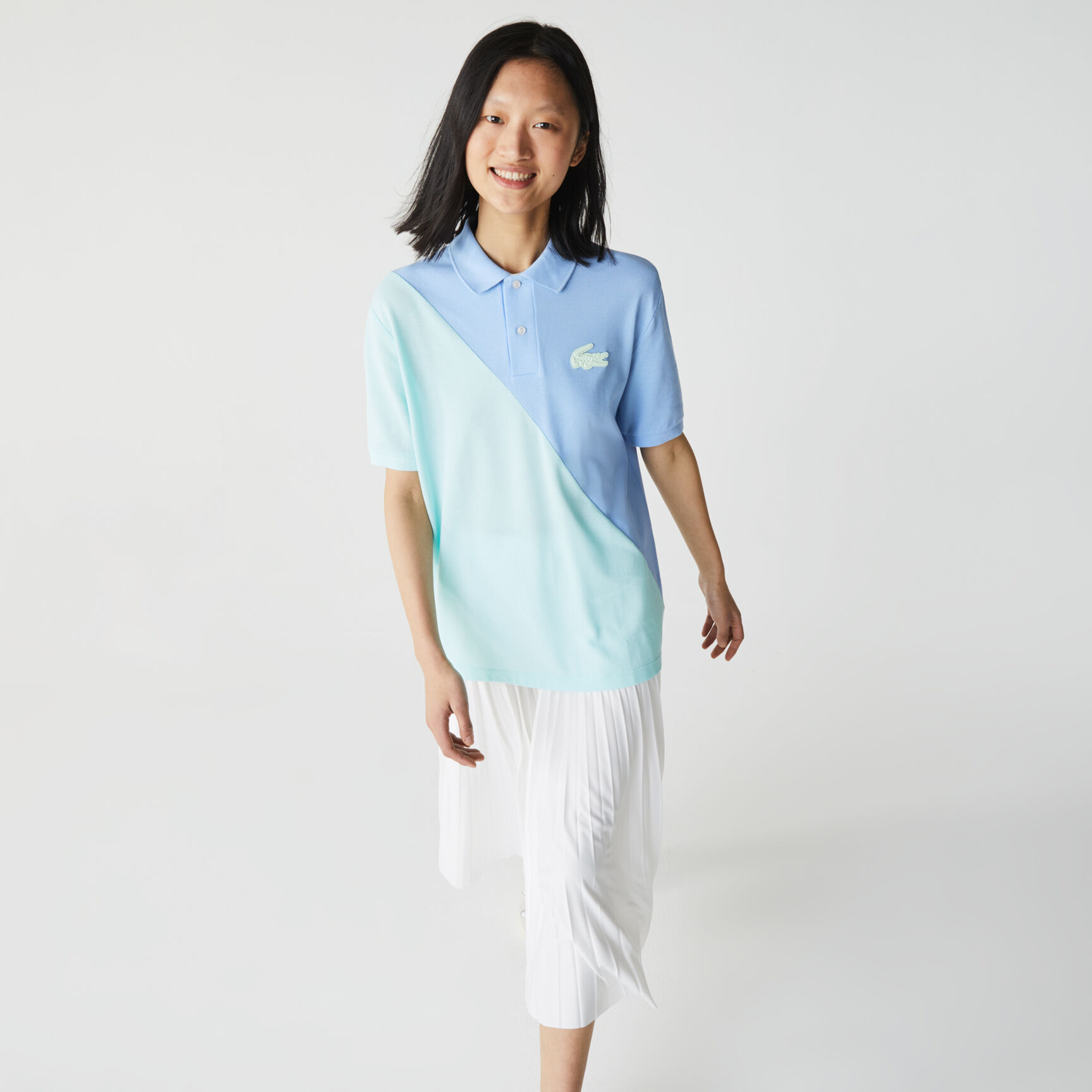 Unisex Lacoste LIVE Loose Fit Colorblock Cotton Piqu&eacute; Polo