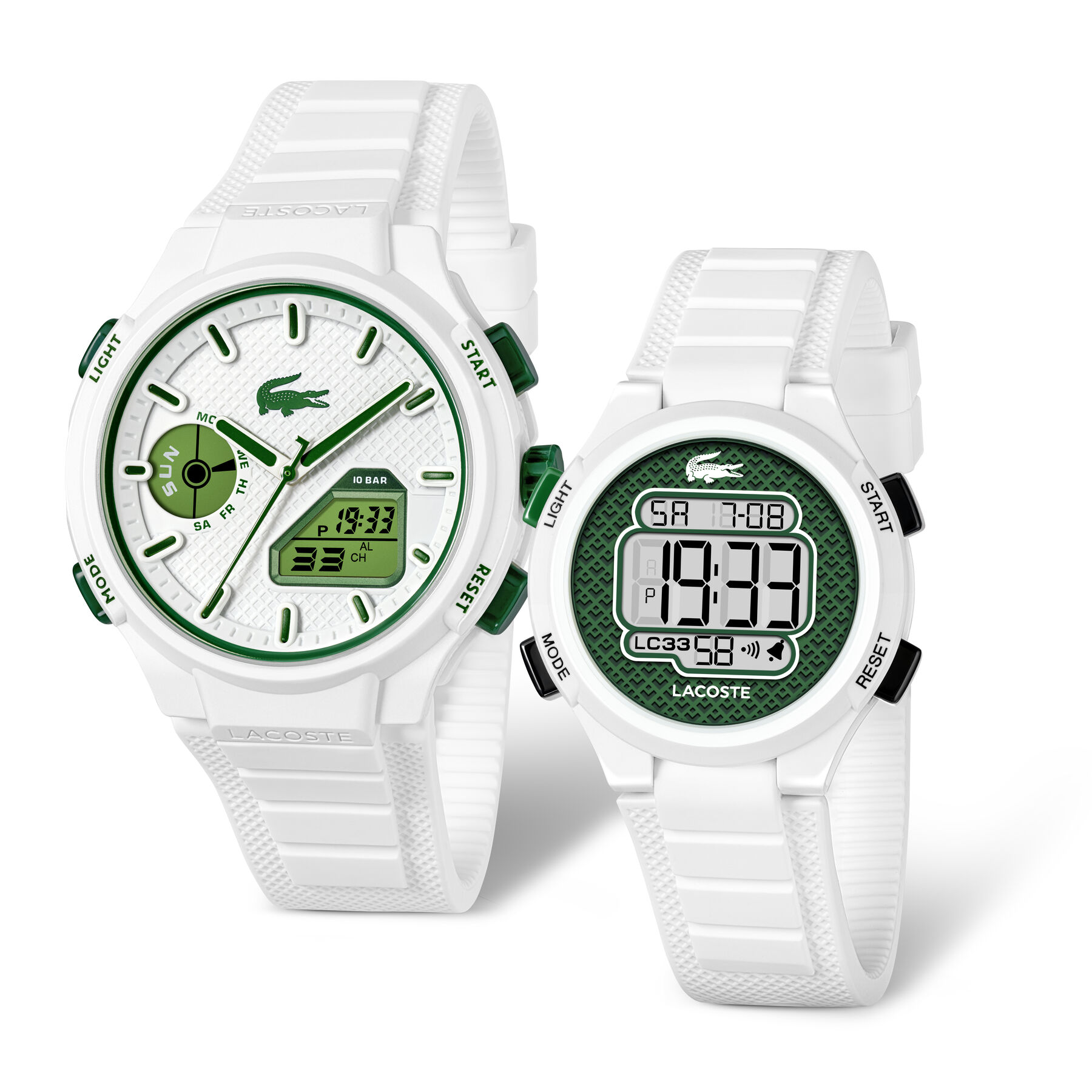 lacoste white silicone watch gift set