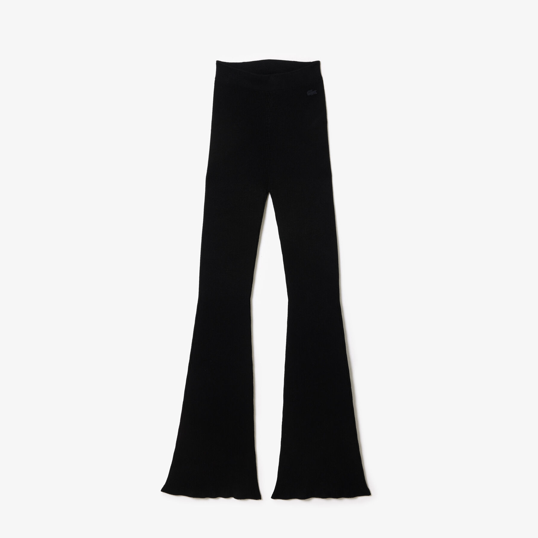 lacoste seamless ribbed knit flared leggings