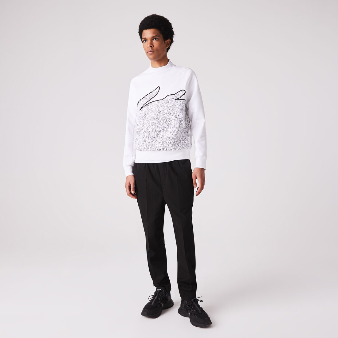 Men&rsquo;s Crew Neck Oversized Crocodile Cotton Blend Sweatshirt