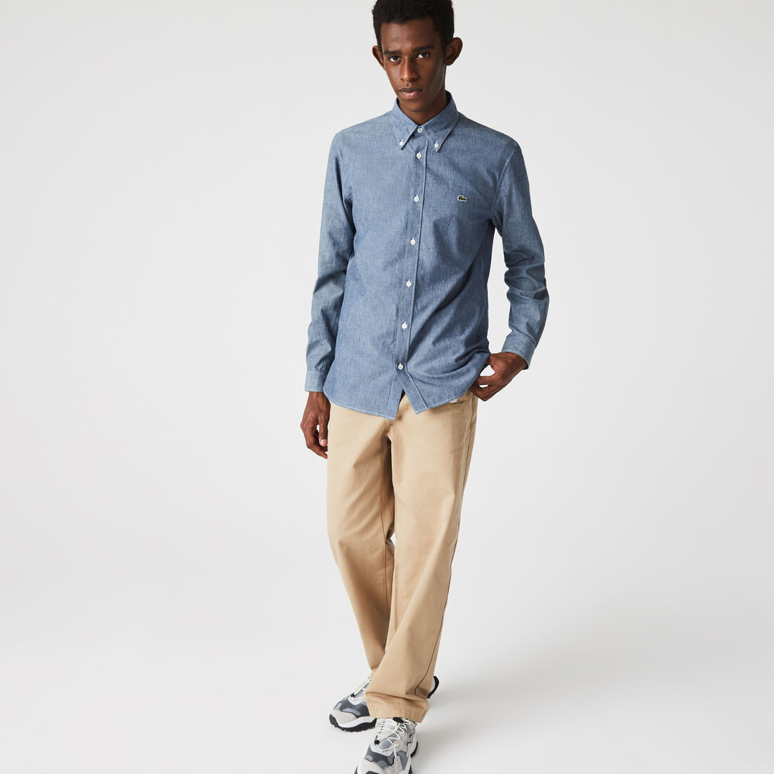Men's Slim Fit Cotton Chambray Shirt Men's Slim Fit Cotton Chambray Shirt