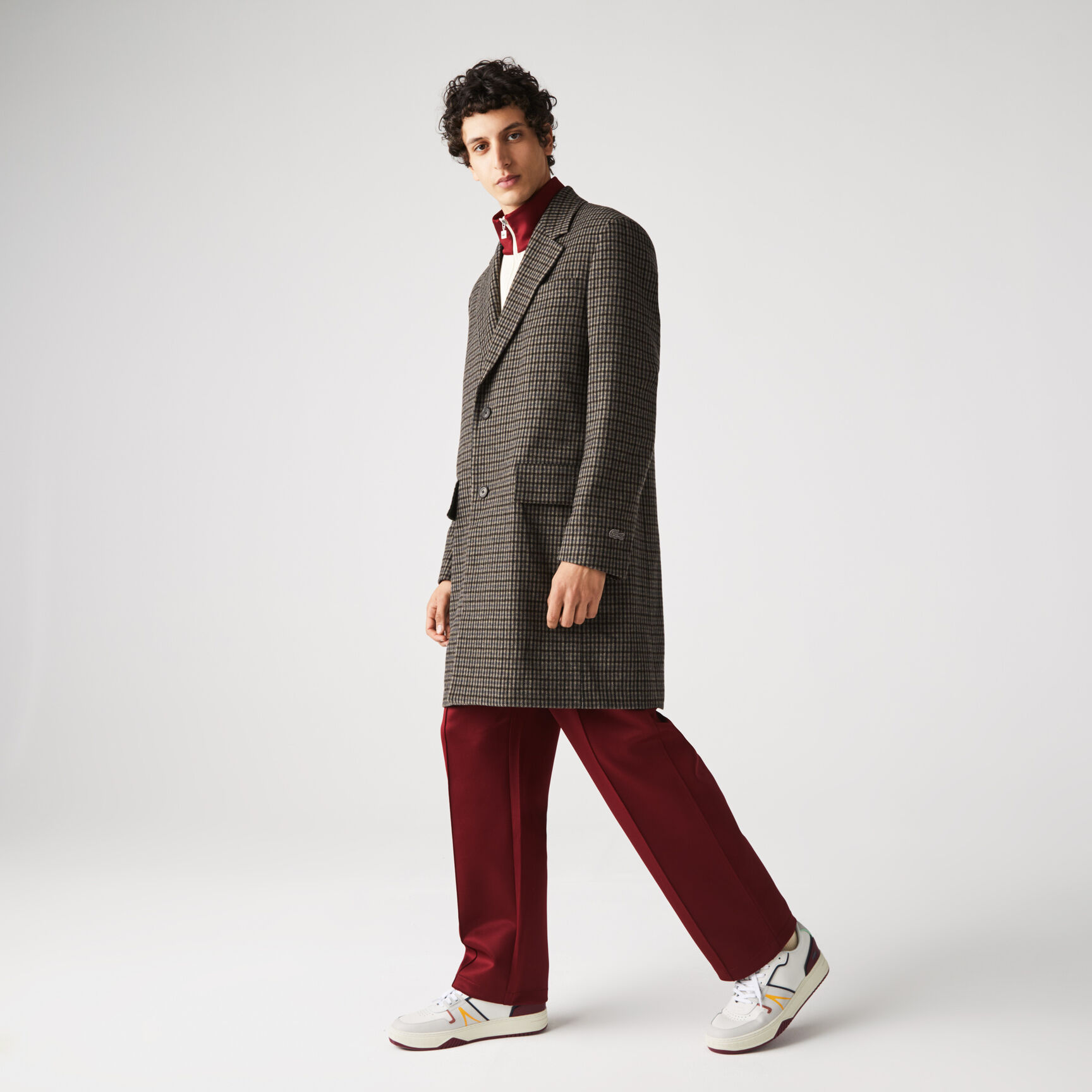 سترة تشيسترفيلد من الصوف المربعات للرجال سترة تشيسترفيلد من الصوف المربعات للرجال