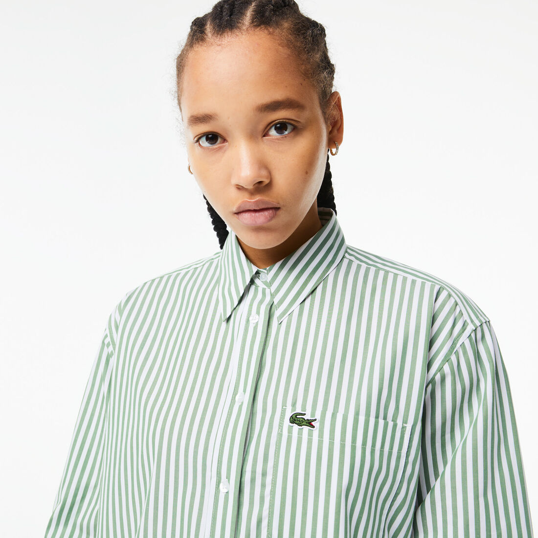 Women's Lacoste Striped Cotton Poplin Shirt Women's Lacoste Striped Cotton Poplin Shirt