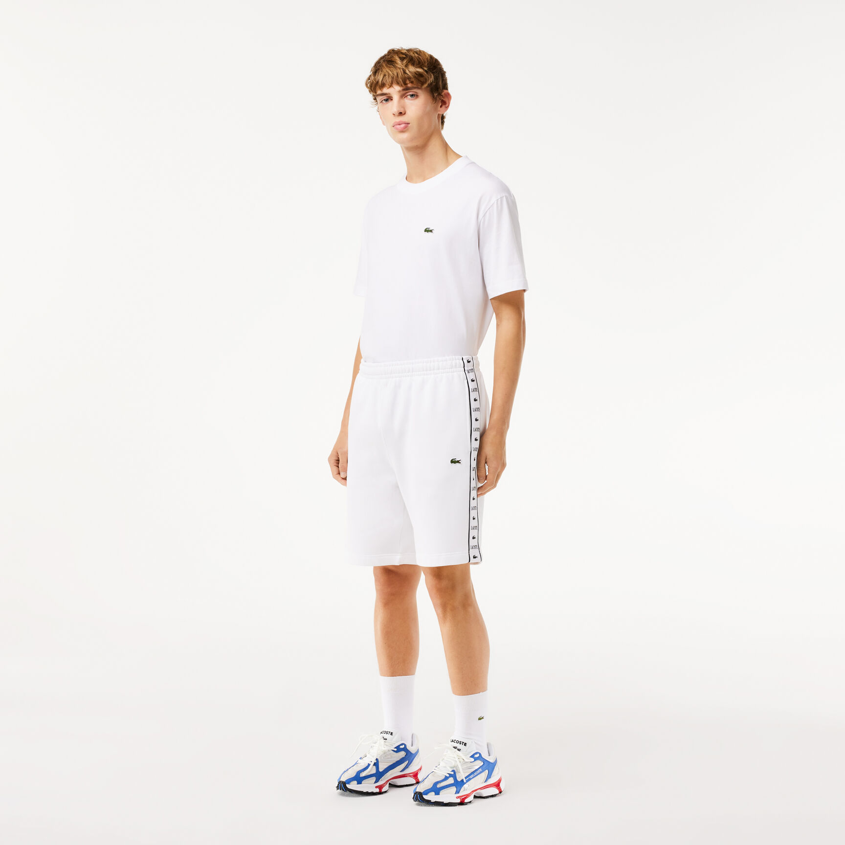 Logo Stripe Fleece Jogger Shorts Logo Stripe Fleece Jogger Shorts