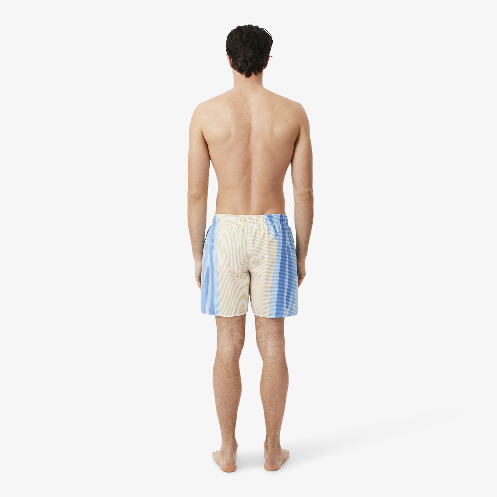 Mid Length Striped Swim Trunks