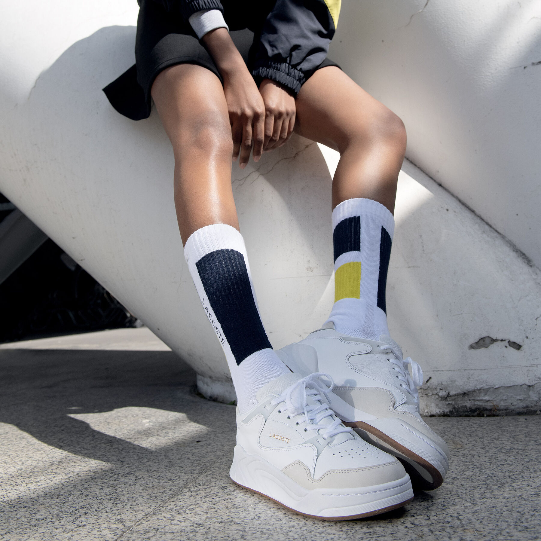 lacoste women s court slam tonal leather trainers