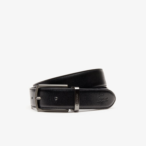 Men's Reversible Leather Belt And 2 Buckles Gift Set