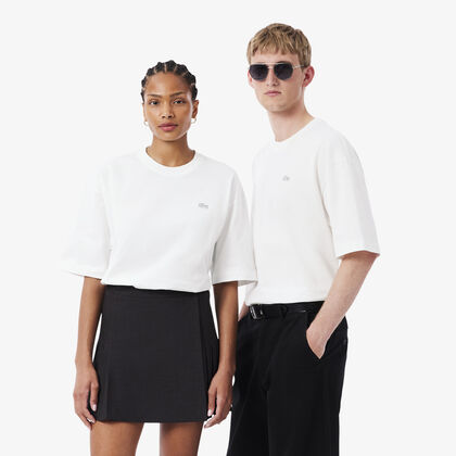 lacoste loose fit heavy cotton jersey t shirt
