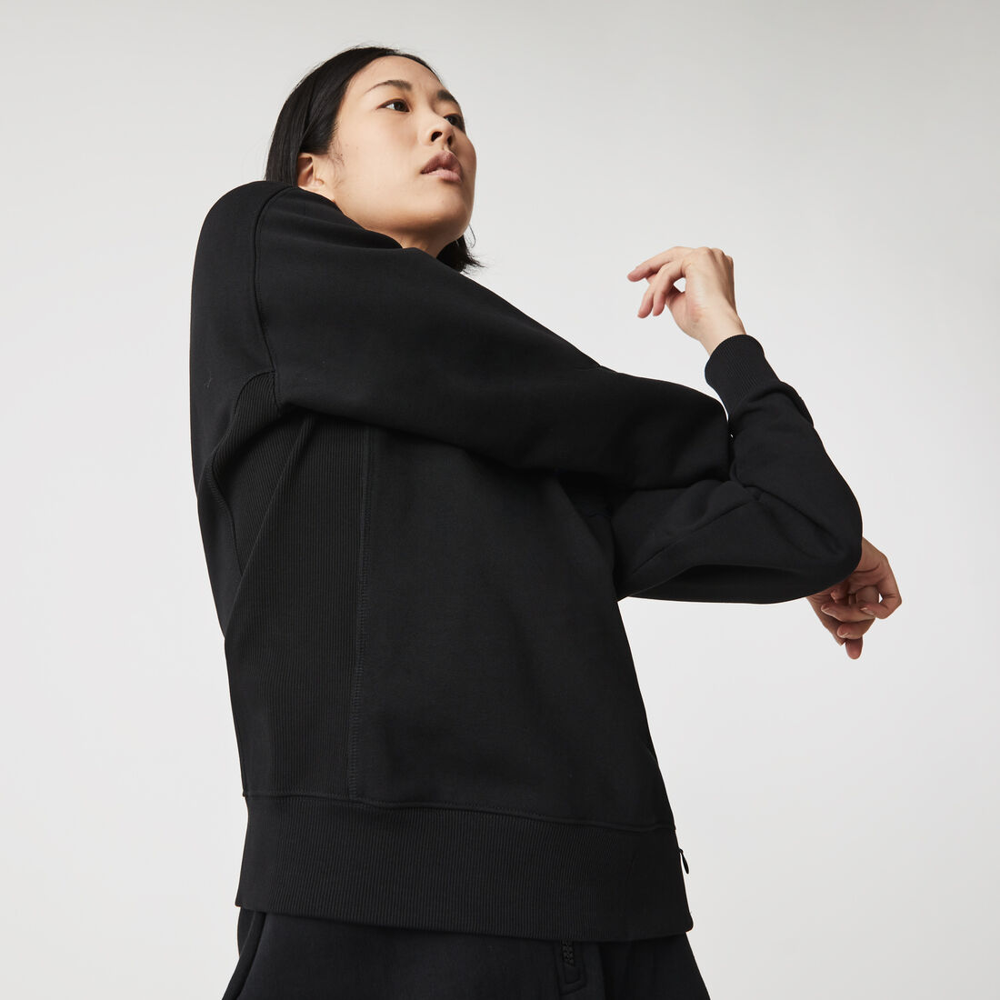 Unisex Lacoste L!VE Loose Fit Embroidered Fleece Sweatshirt Unisex Lacoste L!VE Loose Fit Embroidered Fleece Sweatshirt