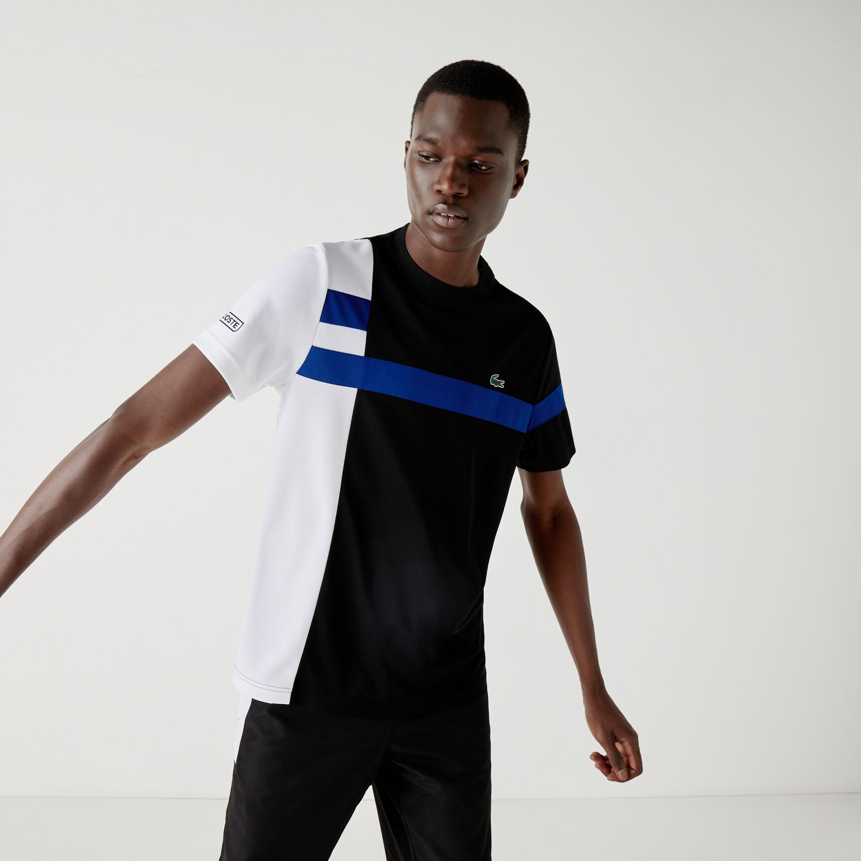 Men's Lacoste SPORT Colourblock Breathable Piqu&eacute; Tennis T-shirt