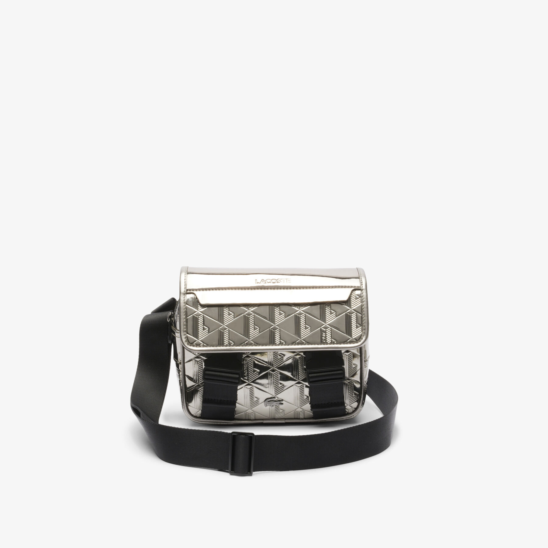 lacoste the blend silver messenger bag