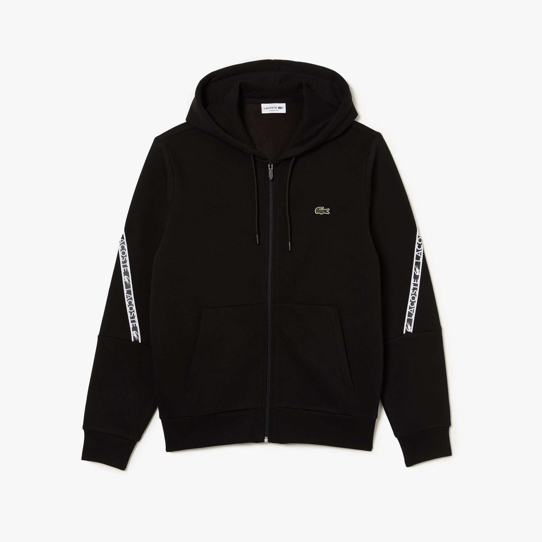 Men's Lacoste Printed Bands Hooded Zip Sweatshirt
