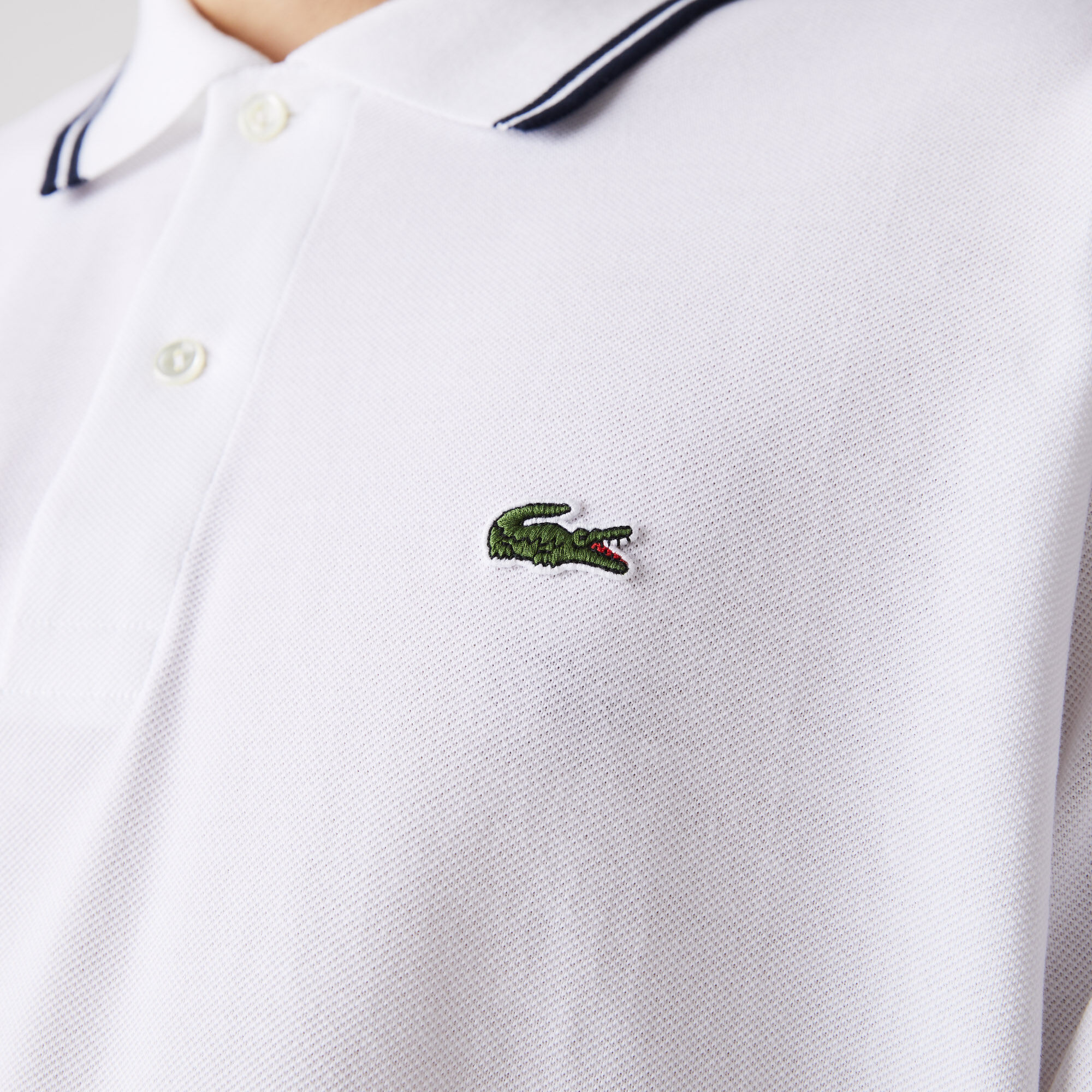 Men’s Lacoste Classic Fit Striped Accents Cotton Piqué Polo Shirt
