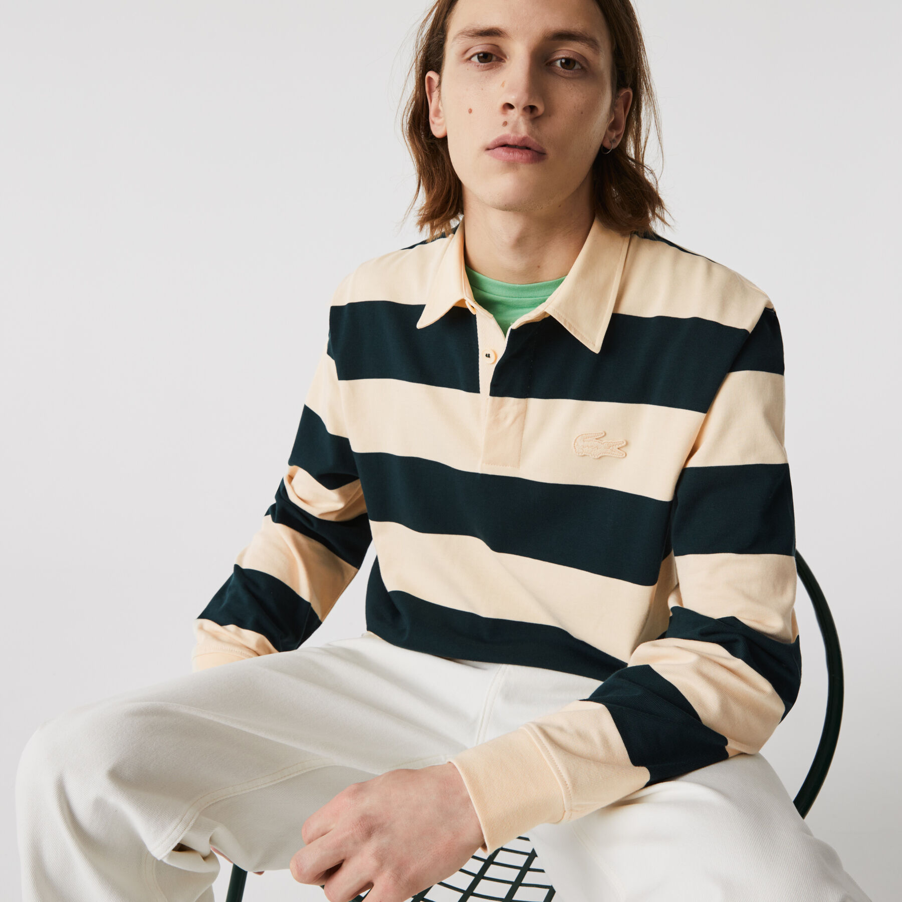 Men’s Lacoste Striped Cotton Rugby Shirt men s lacoste striped cotton rugby shirt