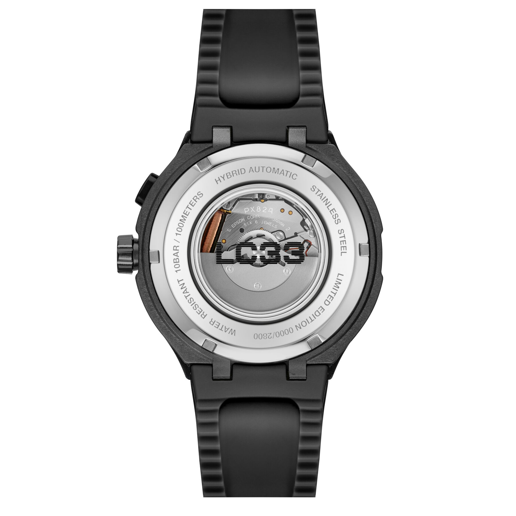 ساعة LC33 بسوار سيليكون أسود