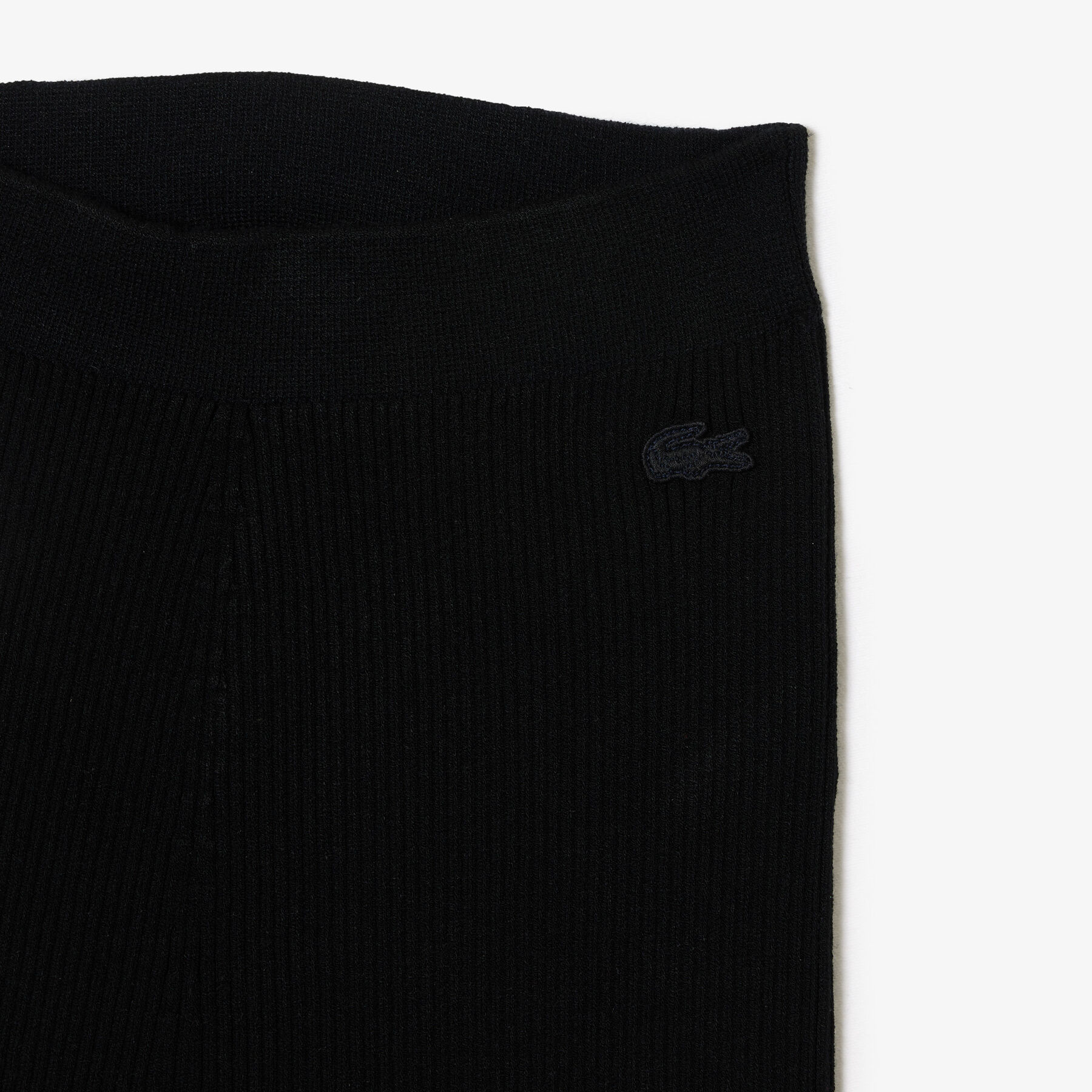 lacoste seamless ribbed knit flared leggings