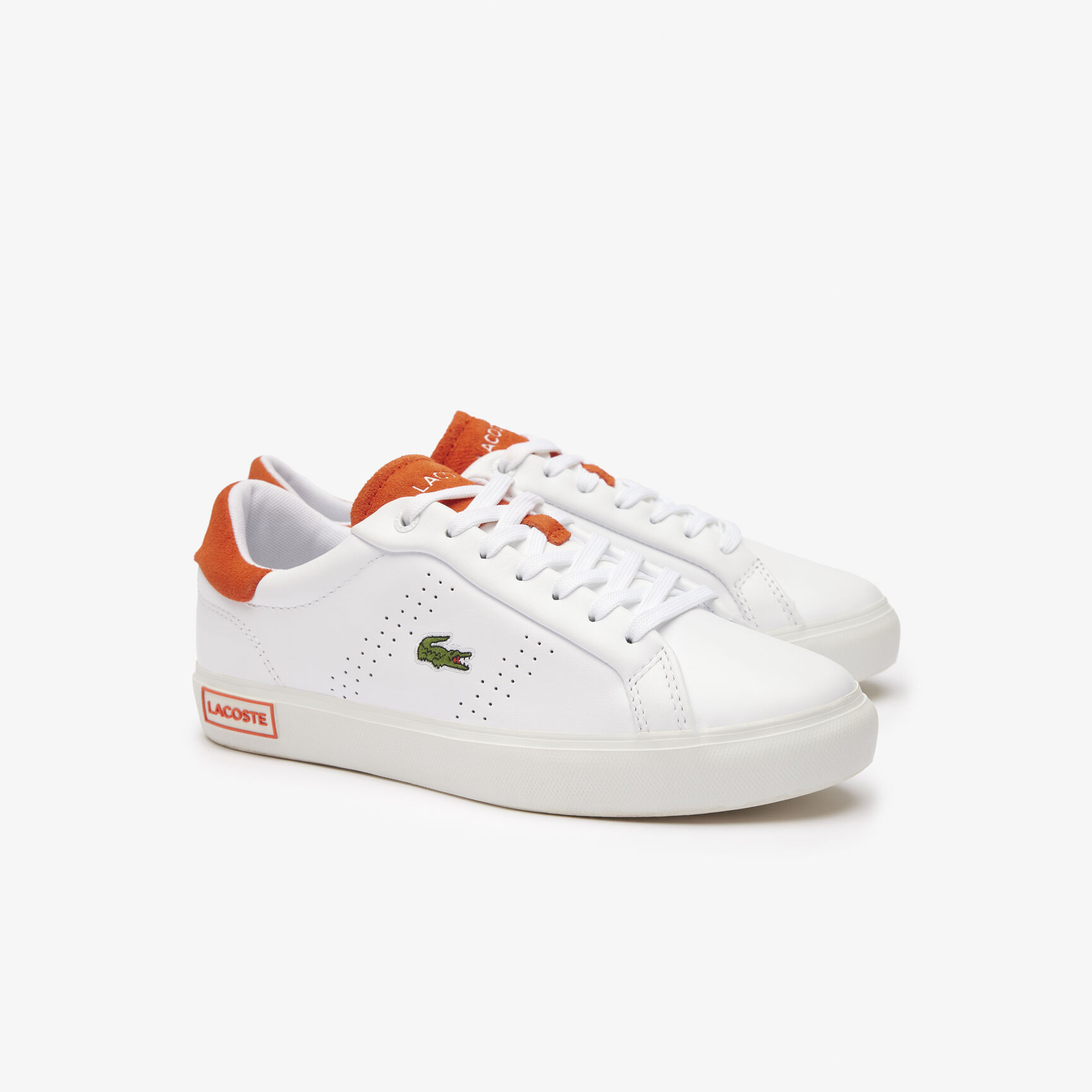 Women's Powercourt 2.0 Orange Leather Trainers Women's Powercourt 2.0 Orange Leather Trainers
