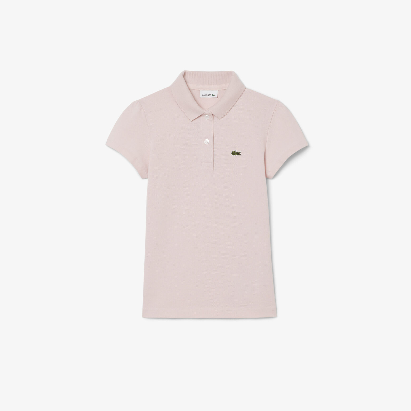 Scalloped Collar Pique Polo Shirt Scalloped Collar Pique Polo Shirt