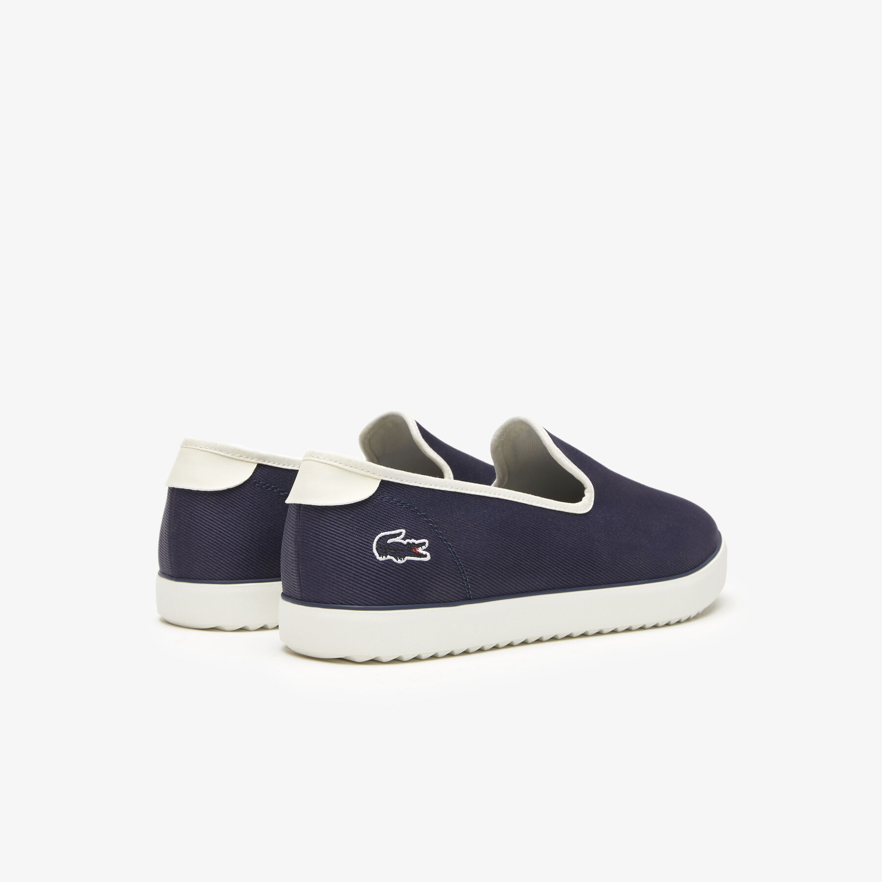 men s lacoste canvas resort textile slip on