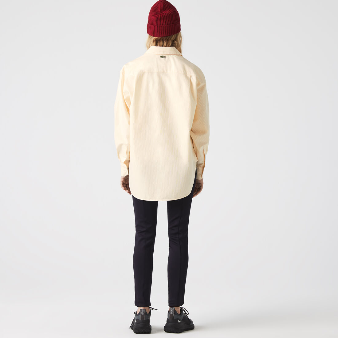 قميص لاكوست قطن أوكسفورد بقصة فضفاضة للنساء قميص لاكوست قطن أوكسفورد بقصة فضفاضة للنساء