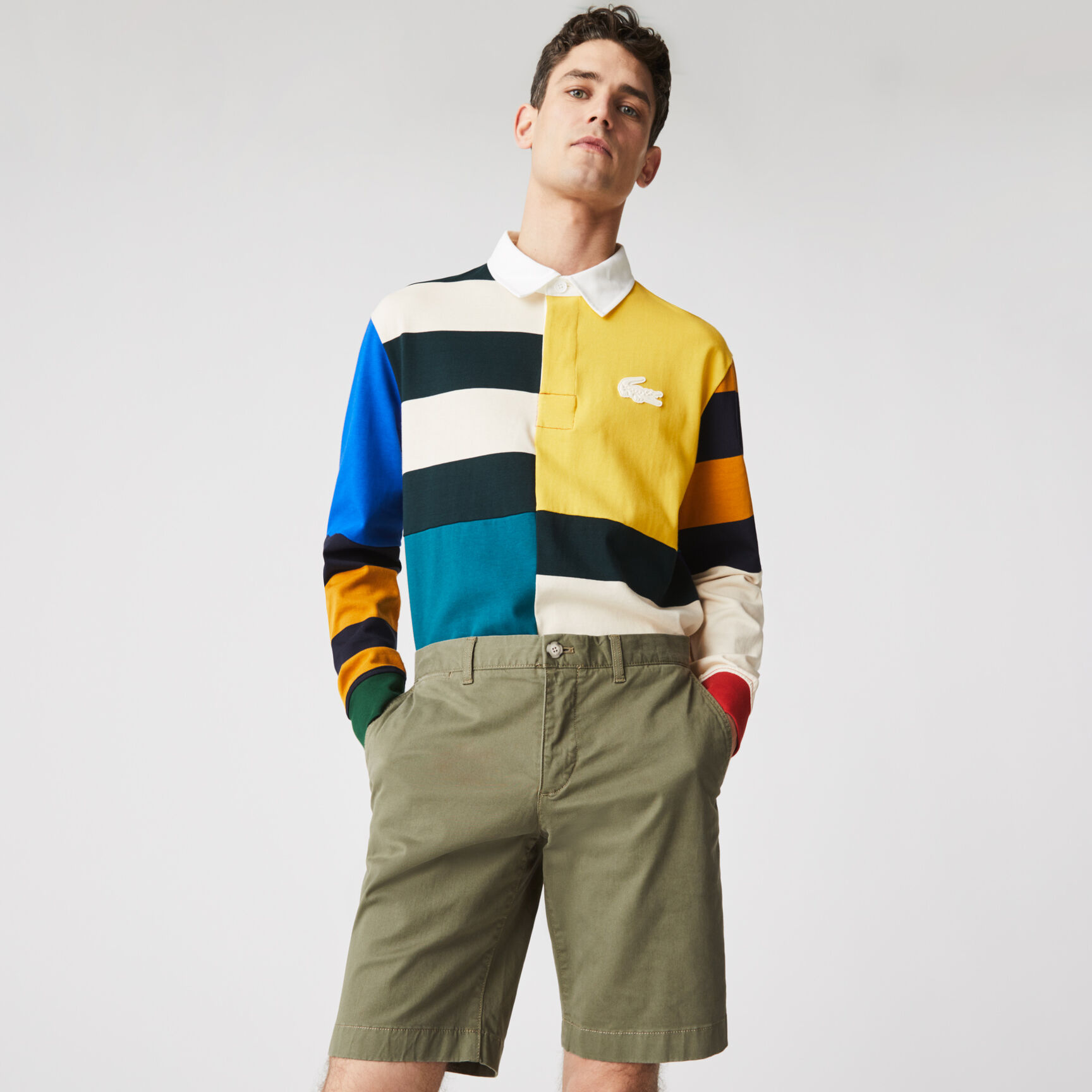 Men's Slim Fit Stretch Gabardine Bermuda Shorts