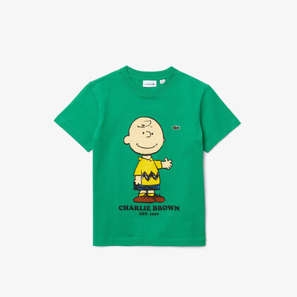 Boys&rsquo; Lacoste X Peanuts Print Organic Cotton T-shirt